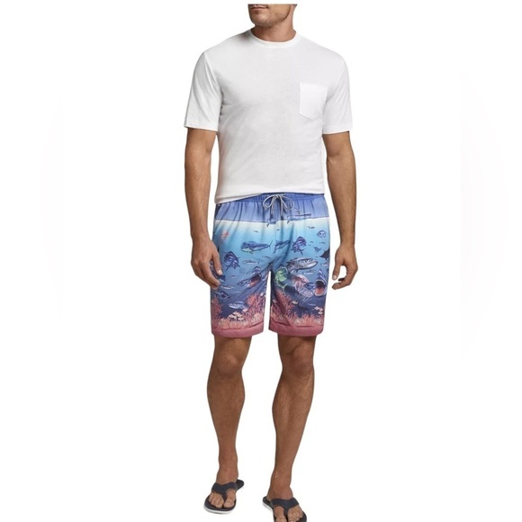 Peter Millar Mens Seaside Ocean Traffic Swim Trunks Size XL - Picture 1 of 15